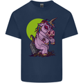 A Zombie Unicorn Funny Halloween Horror Mens Cotton T-Shirt Tee Top Navy Blue