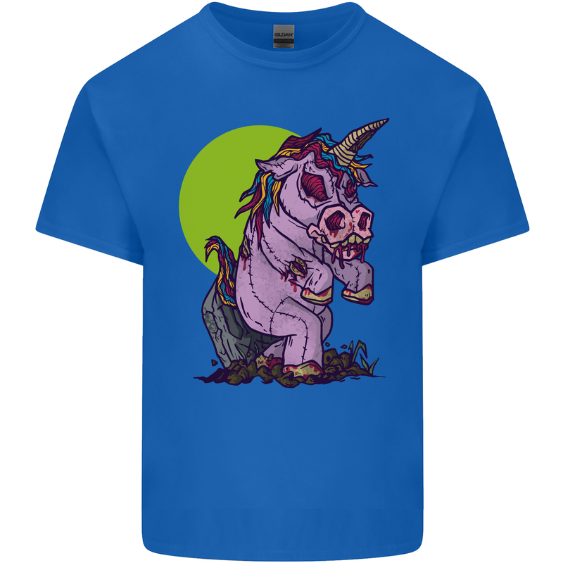 A Zombie Unicorn Funny Halloween Horror Mens Cotton T-Shirt Tee Top Royal Blue