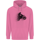 Abstract Motocross Rider Dirt Bike Childrens Kids Hoodie Azalea