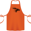 Abstract Motocross Rider Dirt Bike Cotton Apron 100% Organic Orange