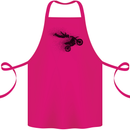 Abstract Motocross Rider Dirt Bike Cotton Apron 100% Organic Pink