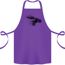 Abstract Motocross Rider Dirt Bike Cotton Apron 100% Organic Purple