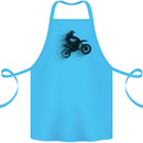 Abstract Motocross Rider Dirt Bike Cotton Apron 100% Organic Turquoise