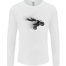 Abstract Motocross Rider Dirt Bike Mens Long Sleeve T-Shirt White