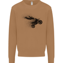 Abstract Motocross Rider Dirt Bike Mens Sweatshirt Jumper Caramel Latte