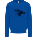 Abstract Motocross Rider Dirt Bike Mens Sweatshirt Jumper Royal Blue