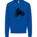Abstract Motocross Rider Dirt Bike Mens Sweatshirt Jumper Royal Blue