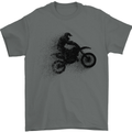 Abstract Motocross Rider Dirt Bike Mens T-Shirt Cotton Gildan Charcoal