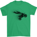 Abstract Motocross Rider Dirt Bike Mens T-Shirt Cotton Gildan Irish Green