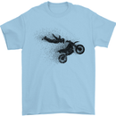 Abstract Motocross Rider Dirt Bike Mens T-Shirt Cotton Gildan Light Blue