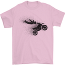 Abstract Motocross Rider Dirt Bike Mens T-Shirt Cotton Gildan Light Pink
