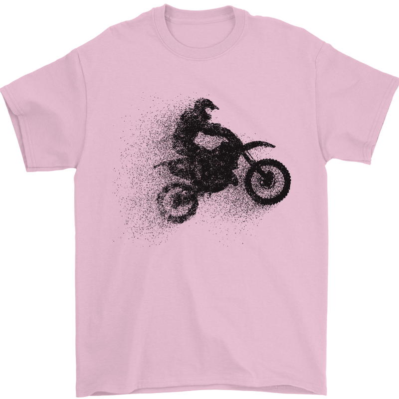 Abstract Motocross Rider Dirt Bike Mens T-Shirt Cotton Gildan Light Pink