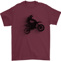 Abstract Motocross Rider Dirt Bike Mens T-Shirt Cotton Gildan Maroon