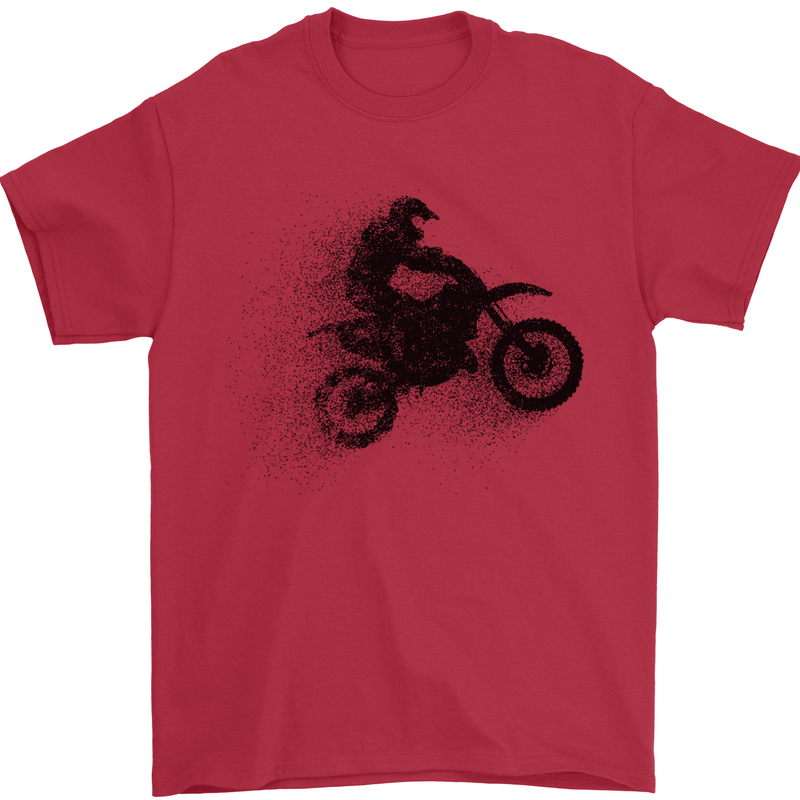 Abstract Motocross Rider Dirt Bike Mens T-Shirt Cotton Gildan Red