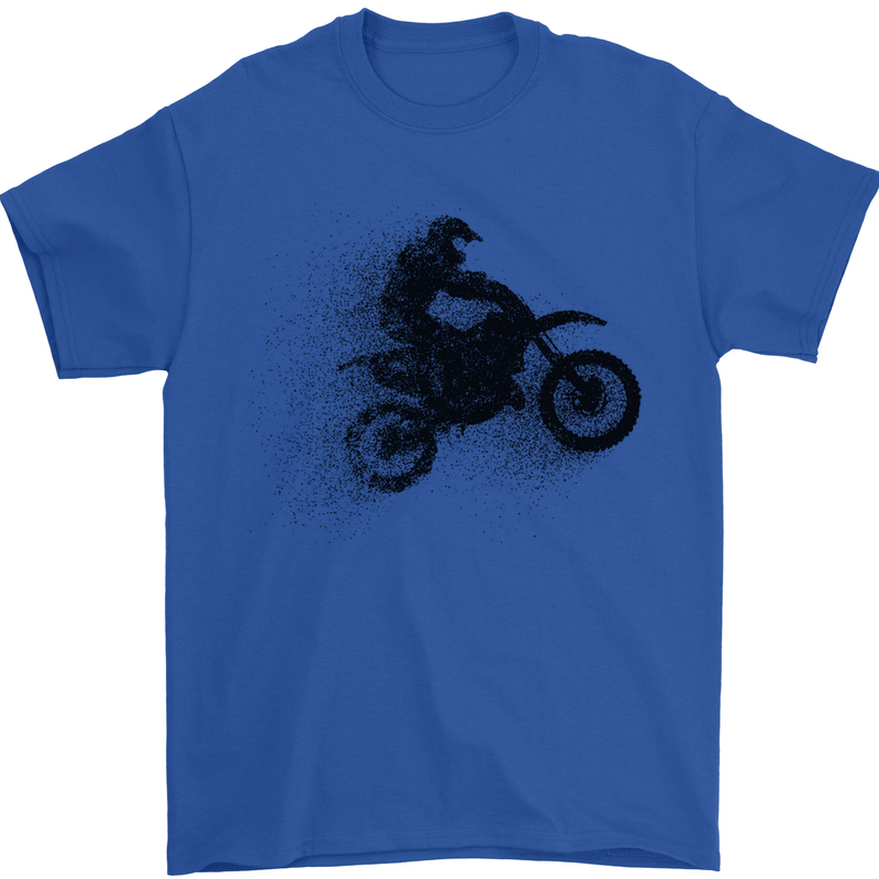 Abstract Motocross Rider Dirt Bike Mens T-Shirt Cotton Gildan Royal Blue