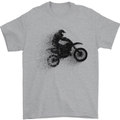 Abstract Motocross Rider Dirt Bike Mens T-Shirt Cotton Gildan Sports Grey