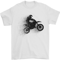 Abstract Motocross Rider Dirt Bike Mens T-Shirt Cotton Gildan White