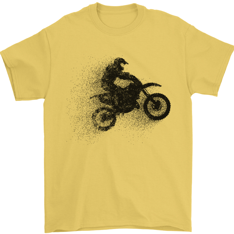 Abstract Motocross Rider Dirt Bike Mens T-Shirt Cotton Gildan Yellow