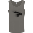 Abstract Motocross Rider Dirt Bike Mens Vest Tank Top Charcoal