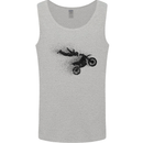 Abstract Motocross Rider Dirt Bike Mens Vest Tank Top Sports Grey