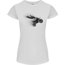 Abstract Motocross Rider Dirt Bike Womens Petite Cut T-Shirt White