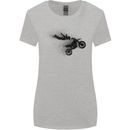 Abstract Motocross Rider Dirt Bike Womens Wider Cut T-Shirt Sports Grey