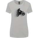 Abstract Motocross Rider Dirt Bike Womens Wider Cut T-Shirt Sports Grey