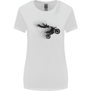 Abstract Motocross Rider Dirt Bike Womens Wider Cut T-Shirt White