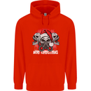 Acid Christmas Skulls Childrens Kids Hoodie Bright Red