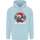 Acid Christmas Skulls Childrens Kids Hoodie Light Blue
