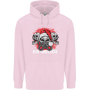 Acid Christmas Skulls Childrens Kids Hoodie Light Pink