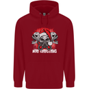 Acid Christmas Skulls Childrens Kids Hoodie Red