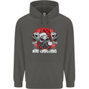 Acid Christmas Skulls Childrens Kids Hoodie Storm Grey