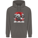 Acid Christmas Skulls Mens 80% Cotton Hoodie Charcoal