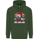 Acid Christmas Skulls Mens 80% Cotton Hoodie Forest Green