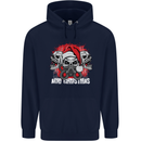 Acid Christmas Skulls Mens 80% Cotton Hoodie Navy Blue
