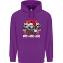Acid Christmas Skulls Mens 80% Cotton Hoodie Purple
