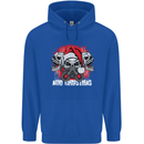 Acid Christmas Skulls Mens 80% Cotton Hoodie Royal Blue