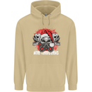 Acid Christmas Skulls Mens 80% Cotton Hoodie Sand