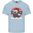 Acid Christmas Skulls Mens Cotton T-Shirt Tee Top Light Blue
