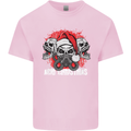 Acid Christmas Skulls Mens Cotton T-Shirt Tee Top Light Pink
