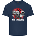 Acid Christmas Skulls Mens Cotton T-Shirt Tee Top Navy Blue