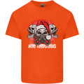 Acid Christmas Skulls Mens Cotton T-Shirt Tee Top Orange