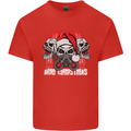 Acid Christmas Skulls Mens Cotton T-Shirt Tee Top Red