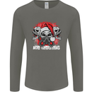 Acid Christmas Skulls Mens Long Sleeve T-Shirt Charcoal