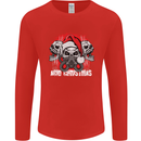 Acid Christmas Skulls Mens Long Sleeve T-Shirt Red
