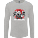 Acid Christmas Skulls Mens Long Sleeve T-Shirt Sports Grey