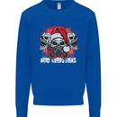 Acid Christmas Skulls Mens Sweatshirt Jumper Royal Blue