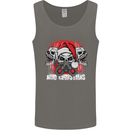 Acid Christmas Skulls Mens Vest Tank Top Charcoal