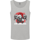 Acid Christmas Skulls Mens Vest Tank Top Sports Grey